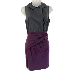 Carven Women's Peter Pan collar sheath Bodycon Fitted Dress Size 36 goth